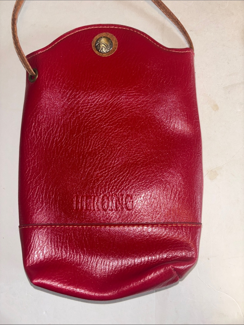 HEROING RED FAUX LEATHER CROSSBODY FITS ALL PHONES AND MORE